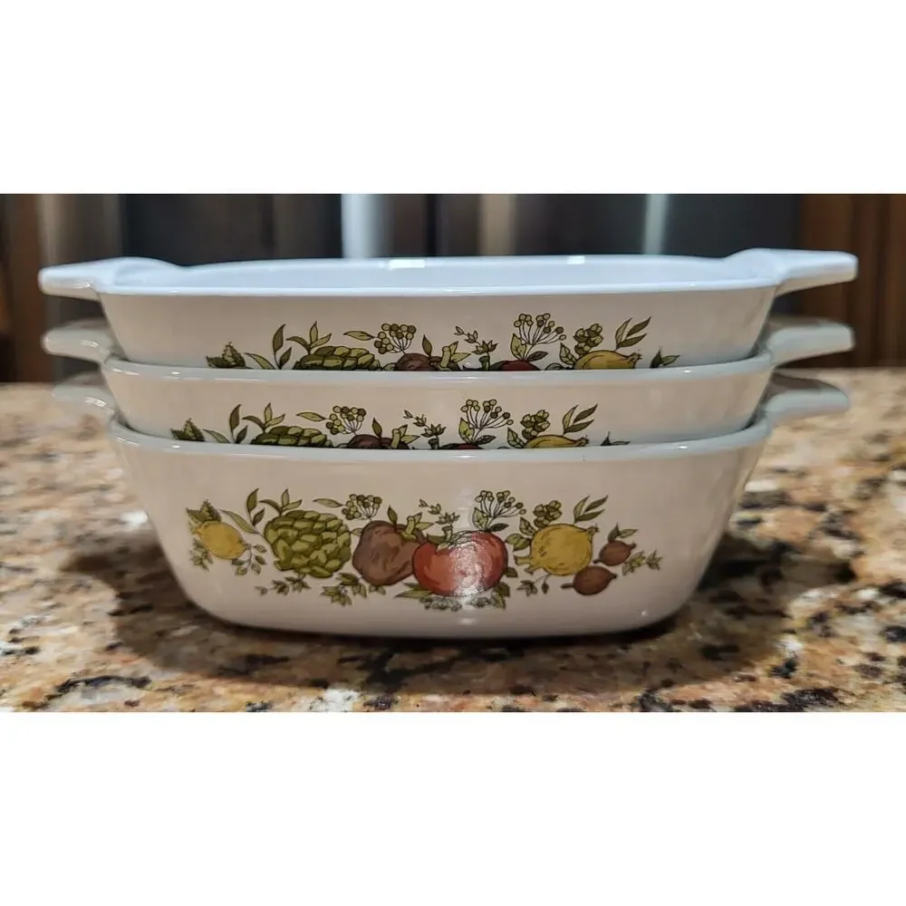Corning Ware Spice Of Life Petite Pans P-41-B 1 3/4 Cup (Set Of 3) Vintage